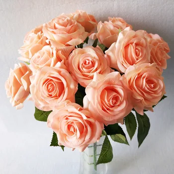 1 Glava Svile Rose Večplastne Umetne Rože Poroko Strani Šopek Rož Home Office Vrtni Okras 2