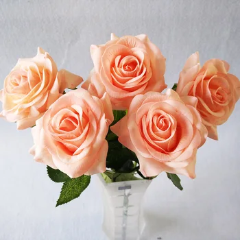 1 Glava Svile Rose Večplastne Umetne Rože Poroko Strani Šopek Rož Home Office Vrtni Okras 3