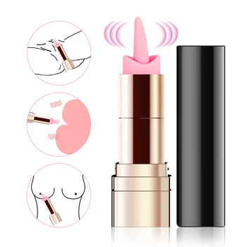10 Hitrost Mini Šminka Jezika Šok Vibrator USB za Polnjenje Prenosnih Bullet G-spot Klitoris Stimulator Spolnih Odraslih, Masaža