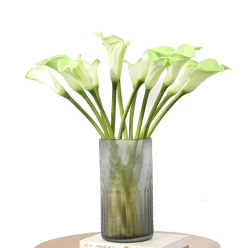 10 Računalniške Simulacije Majhne Calla Lily PU Umetno Cvetje za Dekoracijo Doma Dodatki, Poročni Ozadju Ponaredek Cvet Lilije
