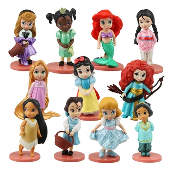 11pcs/set Disney Princesa Strani Urada Lutka sneguljčica Merida Princesa Rapunzel Pvc Anime Figurice Otrok Igrača Darilo