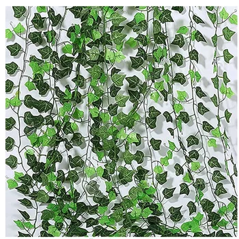 12pcs 2m Umetni Ponaredek Ivy Rastline Listi Trte Garland Zelenja Umetno Viseče Rastline za Steno svate Vrt Iba