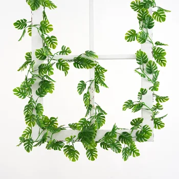 180 cm Umetno želva listi visi rastlin vinske trte ponaredek plastični cvet venec poročni doma dekoracijo sten rastlin
