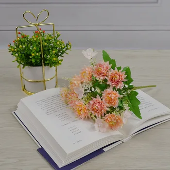 1pc Simulacije Chrysanthemum Šopek Dom Tabela Cvetlični Aranžma svate, Dekoracijo Umetne Svile Cvetja 3
