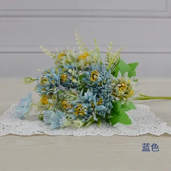 1pc Simulacije Chrysanthemum Šopek Dom Tabela Cvetlični Aranžma svate, Dekoracijo Umetne Svile Cvetja 5