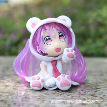 1PCS Naključno barvo Anime Dekleta Slika Hatsune Miku Zbirke figuric Pvc Model, Okraski, Igrače, Okraski Darilo 6 CM