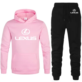 2020 Novo Pomlad Jesen Moški Puloverji s kapuco Lexus Avto Logotip Tiskanja Priložnostne visoko kakovostnega bombaža moška majica + sweatpants
