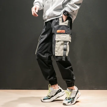 2021 jeseni Japonski kombinezon men ' s multi-žep plus velikost moške hlače priložnostno tie-hlače