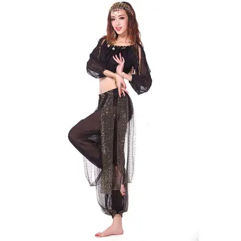 2pieces bo Ustrezala Belly Dance Kostumi Orientalske Plesne Kostume Bollywood Ples Kostume B Ples Trebuh Kostum Set Top Modrc + Sopihanje