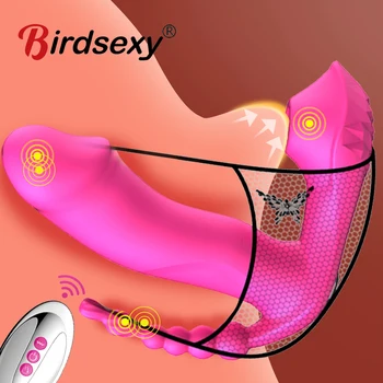 3 V 1 Sesanju Vibrator 7 Način z vibriranjem Bedak Analni Vagine, Klitoris Stimulator Nosljivi Ustni Sesalna Erotično Sex Igrače za Ženske
