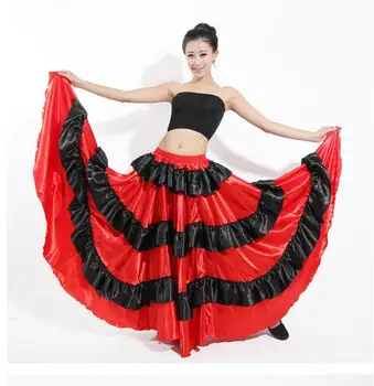 360-stopinjski španski Bullfight Belly Dance Obleko, Krilo Dolgo Flamenco Rdeča Krila Flamenco Obleke Za Dekleta