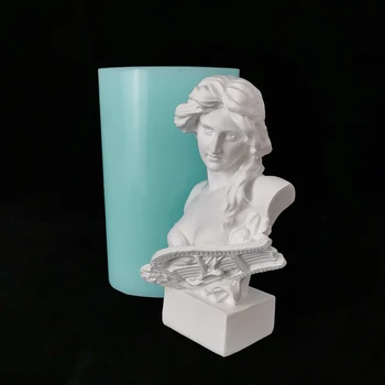 3D Boginja Obrazci Za Svečo Umetnik, Ženska Glavo Portret Klasične Silikonsko Plesni Mavčni Kalup DIY Gospodinjski Dekoracijo Orodja