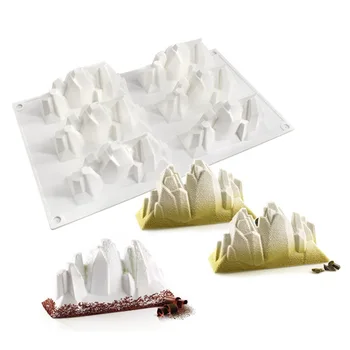 3D ledene gore Mousse Sladko Torto Silikonski Kalup za Peko DIY Sladoled Sneg Gorskih Čokolade, Ledena Kocka Plesni Trgovini Padec Ladijskega prometa 0
