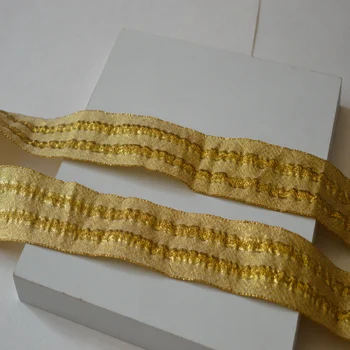 4.5 cm širok(5yds/veliko)fluorescence zlato pentljo vezenine, čipke Visoko kakovost čipke vezene tkanine lace2018102711 3