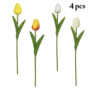4 Kos Umetne Tulipanov Cvet Določa Umetno Realne Ponaredek Tulipanov Posušene Rože, Dekorativne Za Domačo Stranko Poroko Dogodkov Dobave