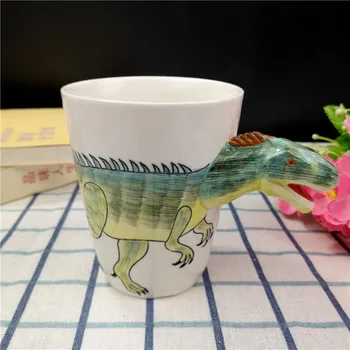 400 ml ustvarjalno, srčkan otrok risanka dinozaver keramično skodelico vode, Tyrannosaurus Rex 3D živali vrč,Spinosaurus nekaj skodelico kave