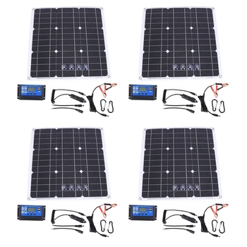 4X 27 Watt 27W Sončne celice, Komplet Z LCD Solarni Krmilnik 12V RV Čoln Izven Mreže