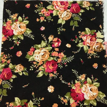 50x140cm Cvetenja Rose Cvet Bombaž Perilo Tkanine, Cvetlični, Perilo Tkanine, Mozaik DIY Šiva Obleko Krpo Doma Dekoracijo 1