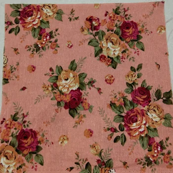 50x140cm Cvetenja Rose Cvet Bombaž Perilo Tkanine, Cvetlični, Perilo Tkanine, Mozaik DIY Šiva Obleko Krpo Doma Dekoracijo 2