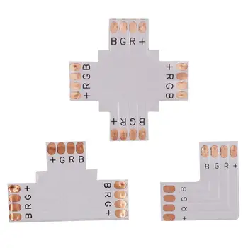 5PCS 4pin L X T Oblike, LED, 10 mm Priključek za priklop kotu pod pravim kotom 5050 RGB LED Trakovi Streifen