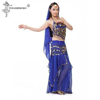 5pcs/Set Ples Trebuh Kostum Določa Egyption Egipt Ples Trebuh Kostum Bollywood Kostum Indijski Obleko Bellydance Obleko ForWomen 2
