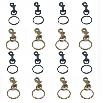 6 Kos Jastog Vrtljivi Zapirali Z Keyring Posnetke Vrvica za opaljivanje tega Snap Kavelj s Key Ring Carabiner Zaponke Za Keychains, Torbici, Jermeni