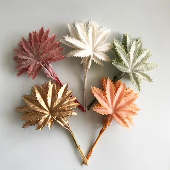 6pcs Naravno Suhe, Majhne Maple Leaf Reed Umetna Rastlina, Poročni Šopek Doma Dekoracijo Ponaredek Cvetje