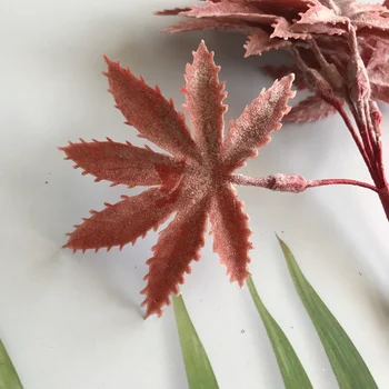 6pcs Naravno Suhe, Majhne Maple Leaf Reed Umetna Rastlina, Poročni Šopek Doma Dekoracijo Ponaredek Cvetje 3