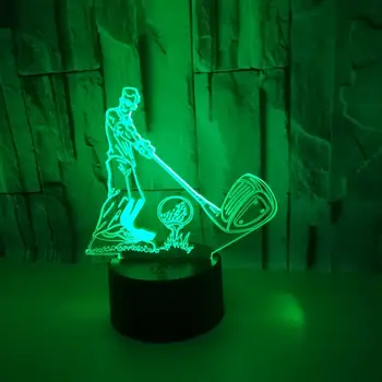 7 Sprememba Barve Otroci Darila, namizne Svetilke 3D Igranje Golfa Človek Modeliranje Led Golfist Nočne Luči Usb Baby Spanja Razsvetljavo