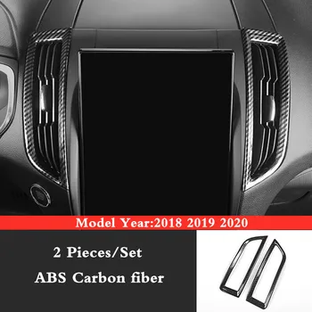 ABS Ogljikovih vlaken Avto srednjega izstopu zraka Okrasni Pokrov Trim Nalepke Avto styling Pribor 2018 2019 2020 Za Ford Edge 2pcs