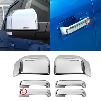 ABS Strani Rearview Mirror Vrat Ročaj Kritje Primerni Za Ford F150 2015-2020