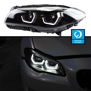 Avto Sprednji Žarometi Za BMW F10 F18 2010-2017 LCI LED Žaromet Styling Dinamičen Zavoj Signal Objektiv Avtomobilski Pribor, 2 KOS