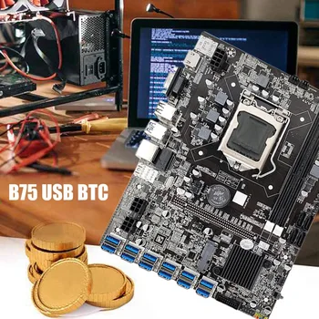 B75 ETH Rudarstvo Matično ploščo 12 PCIE, Da USB3.0+G1630 CPU+Toplotna Pad LGA1155 MSATA DDR3 B75 BTC USB Rudar Motherboard 3