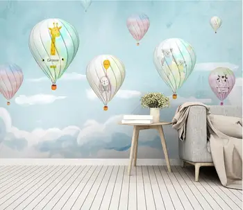 Bacal ozadje po Meri 3d papier peint risanka vroč zrak balon, ročno poslikane akvarel zidana otroci soba, TV ozadju dekor