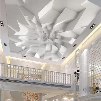 beibehang ozadje po Meri 3D bele poligonske zid, dnevna soba hotel center strop ozadje strop v ozadju stene papirja