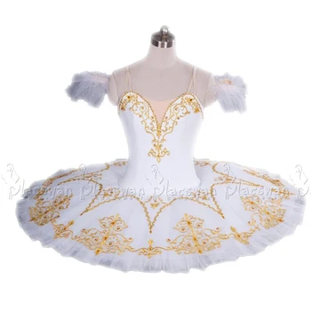 Belo in Zlato Paquita Klasične Krožnik Tutu Poroko Scene Profesionalna Balerina Kostum BT678