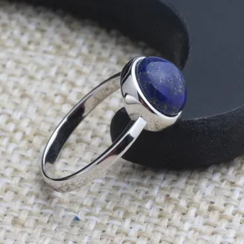BOCAI Nove resnično čisto s925 srebrni nakit vdelan z lapis lazuli preprost in kompakten modna ženska obroč