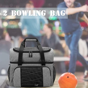 Bowling Tote Golf Čevelj Vrečko Bowling Prenosni Potovalna Torba In Oblazinjeni Delilnik Za Dvojno Žogo In En Par Bowling Čevlji