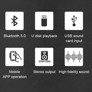 BRZHIFI Avdio CS-80 Bluetooth 5.0 Hi-fi High Power Modul Ojačevalnik Odbor Assemblied Amp Odbor Stereo 80W za DIY 4
