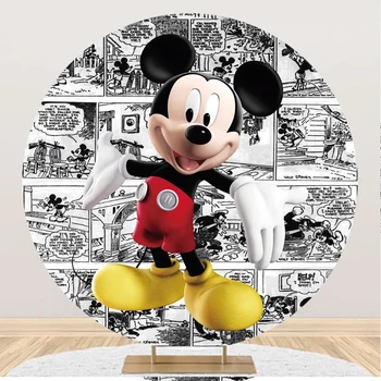 Disney Okrogle Oblike Minnie Mickey mouse Mickey Mouse Stranka Kulise Otrok Rojstni dan Dekoracijo Sten po Meri Ozadja, Okraski