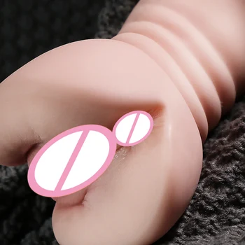 Dvojno Kanalov Analni Vagina Masturbator Adult Sex Igrače za Samozadovoljevanje Moških Pokal Umetna Vagina Pravi Žep Muco Izdelke, povezane s spolnostjo