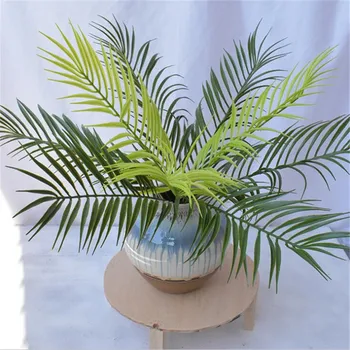 Ena Plastični Ponaredek Vejice Palm Rastlin Umetne Palme Vreteno 50 cm za Zeleno Dekoracijo Sten Ponaredek Zelenja Rastlin