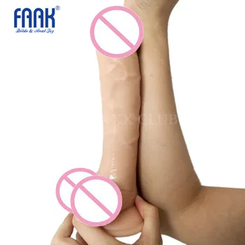 FAAK 23.5*4.5 cm Prilagodljiv Penis priseska Mod Dildo Ženska Masturbacija Dong Sex Igrača za Ženske Simulacija 3 Barve