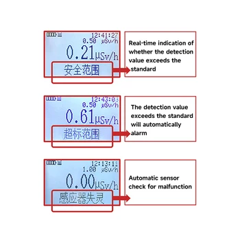 Geiger Števec za Jedrsko Sevanje Detektor X-ray r težko β ray Detektor Ročni LCD Radioaktivnih Tester Več Varnosti Vrednosti Alarma 3