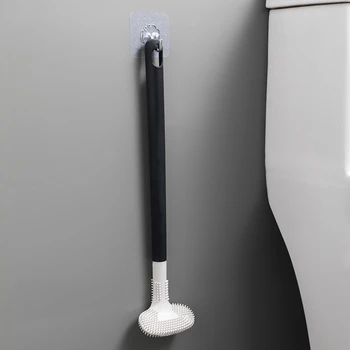 Globinsko Čiščenje Silikona Toaletne Ščetke Ne Drsijo Dolgo Plastični Ročaj Kopalnica Krtačo 1