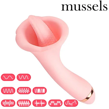 Jezik Vibrator USB Vibracijsko Jajce Ženska Nastavek Bedak G-spot Vagina Masaža Ustni Lizanje Klitoris Stimulator Spolnih Igrač za Ženske