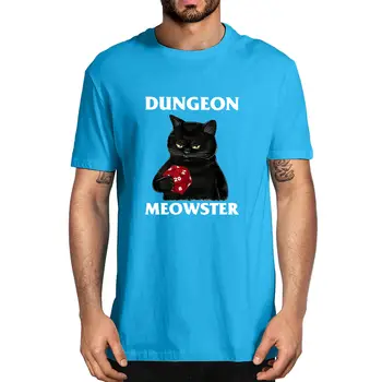 Ječo Meowster Black Cat Igre Smešno Letnik Moški 100% Bombaž Novost T-Shirt Unisex Humor Ulične Ženske Mehko Top Tee