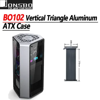 JONSBO BO102 Vertikalni Trikotnika Aluminija ITX Primeru PCI-E 4.0 PSU ATX PSII MAX210mm Podporo 360 Tekočinsko Hlajenje Mini ITX Mainboard