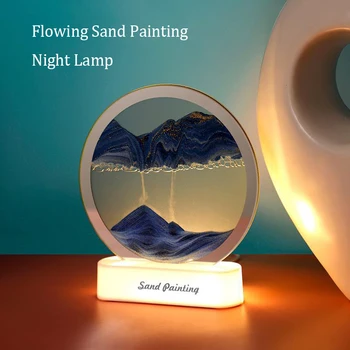 LED svetlobni tok pesek slikarstvo, umetnost dekoracijo 3D dinamično peščena ura dekorativni vzdušje svetlobe 0