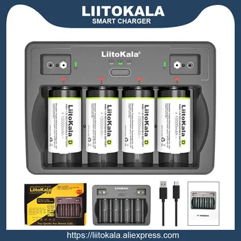 LiitoKala Lii-D4 4 Reže D 26650 18650 21700 18500 14500 16340 22650 AA, AAA, C SC ZA 3,7 V, 1,2 V 9V Litij-NiMH Smart Polnilec za Baterije